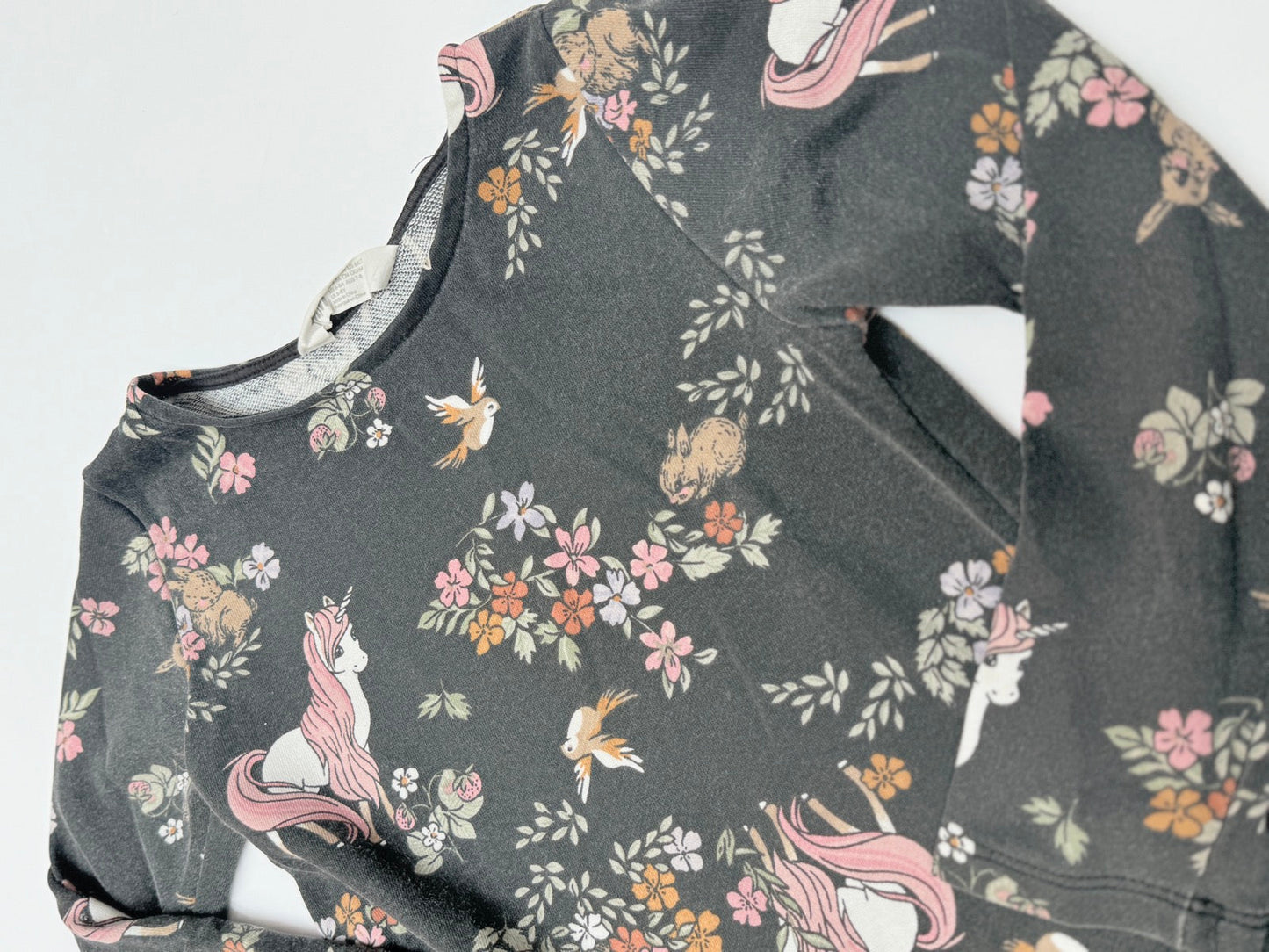 H&M Floral Unicorn Print Top 6/6X