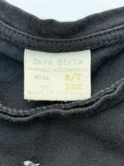 Zara Girls Black Sequin Star T-Shirt Size 6/7