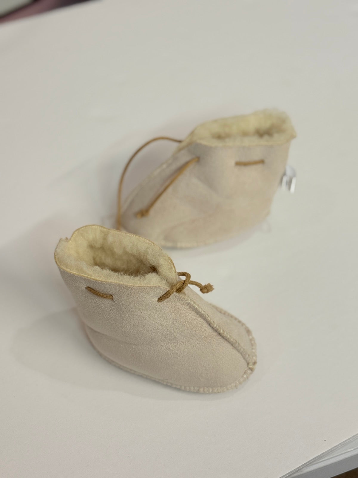 Sheep by the Sea Wool Baby Booties 0-6M