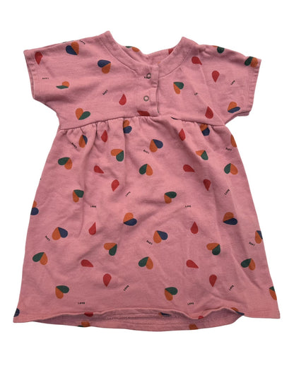 Zara Pink Heart Print Dress 4-5Y