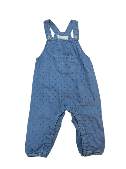 Zara Star Print Denim Overalls 3-6M