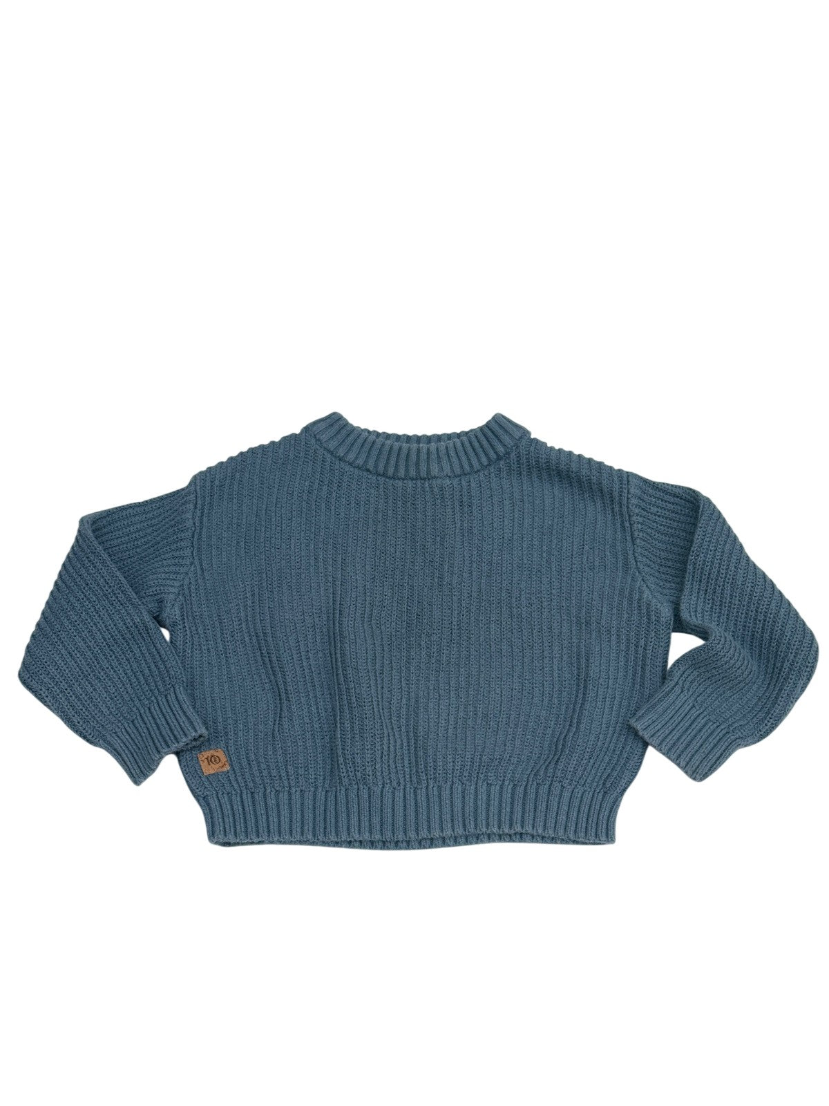 Ten Tree Blue Chunky Ribbed Knit Kids Sweater 12-18M