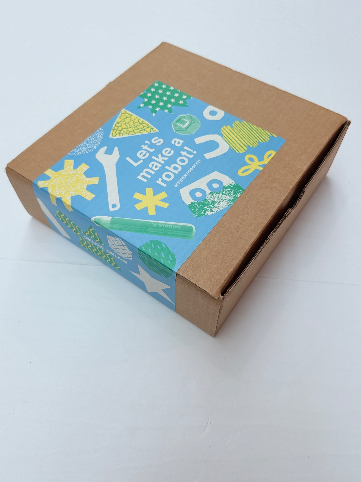New Sealed - Collage Collage Let's Make a Robot Wooden Kit