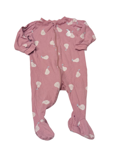 Pekkle Pink Pear Footed Sleeper 9M