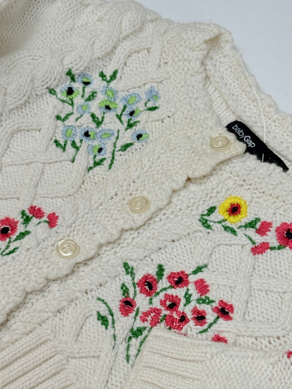 Baby Gap Floral Embroidered Knit Cardigan 0-3M