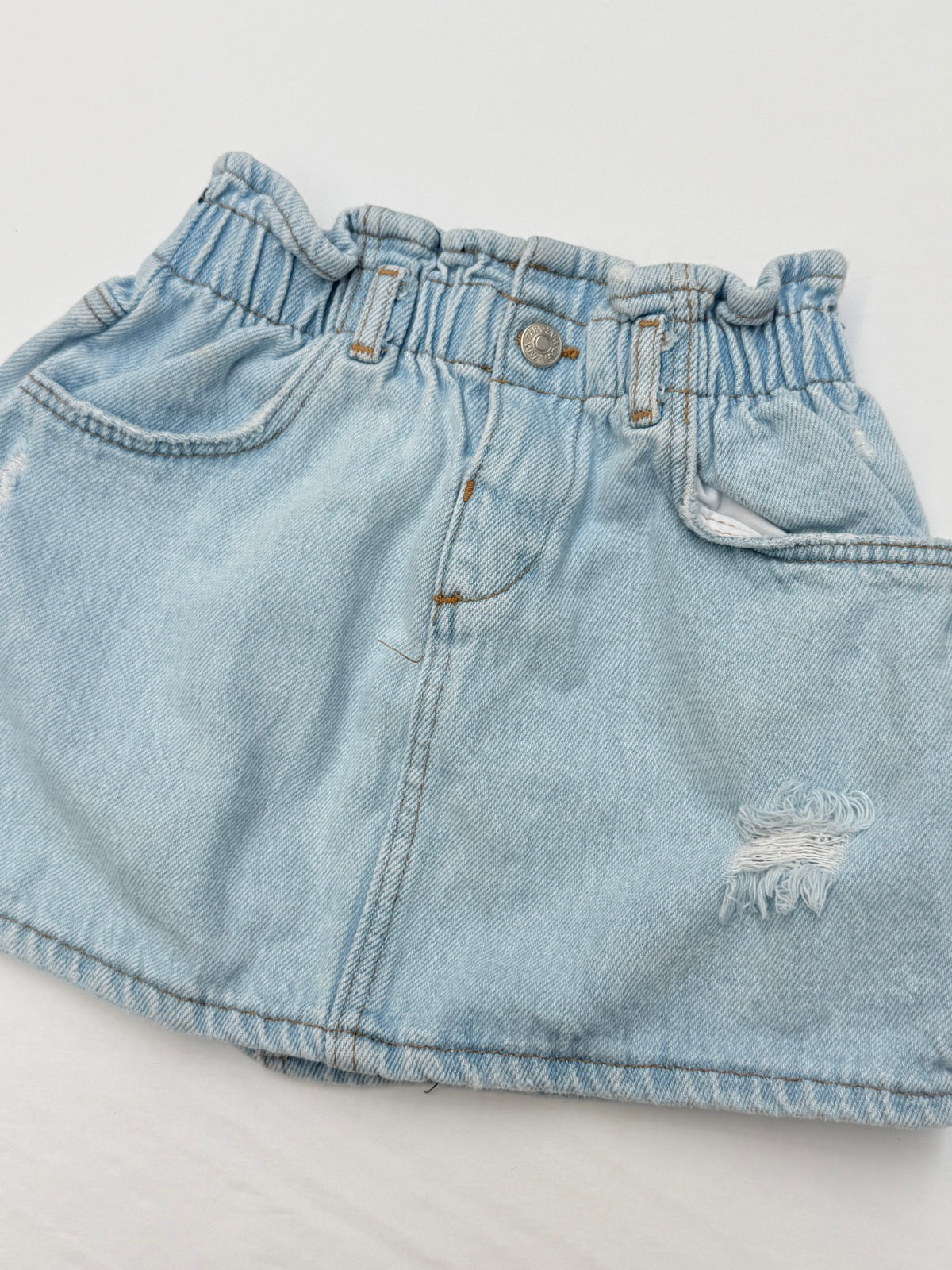 Zara Distressed Denim Skirt Size 3-4Y