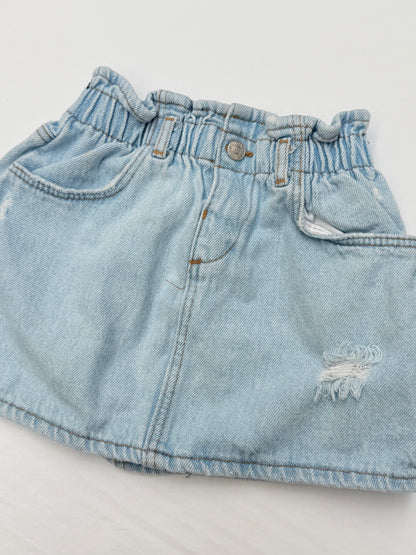 Zara Distressed Denim Skirt Size 3-4Y
