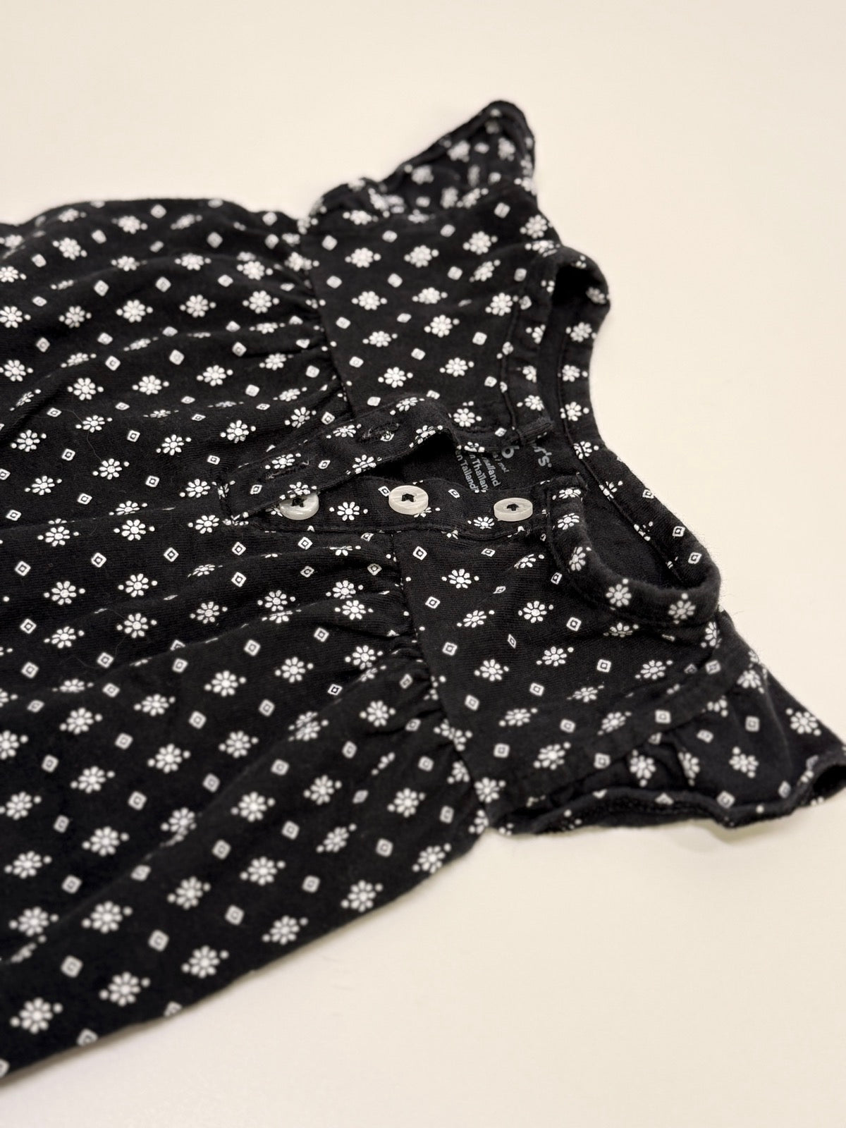Carter's Black Floral Romper 6m
