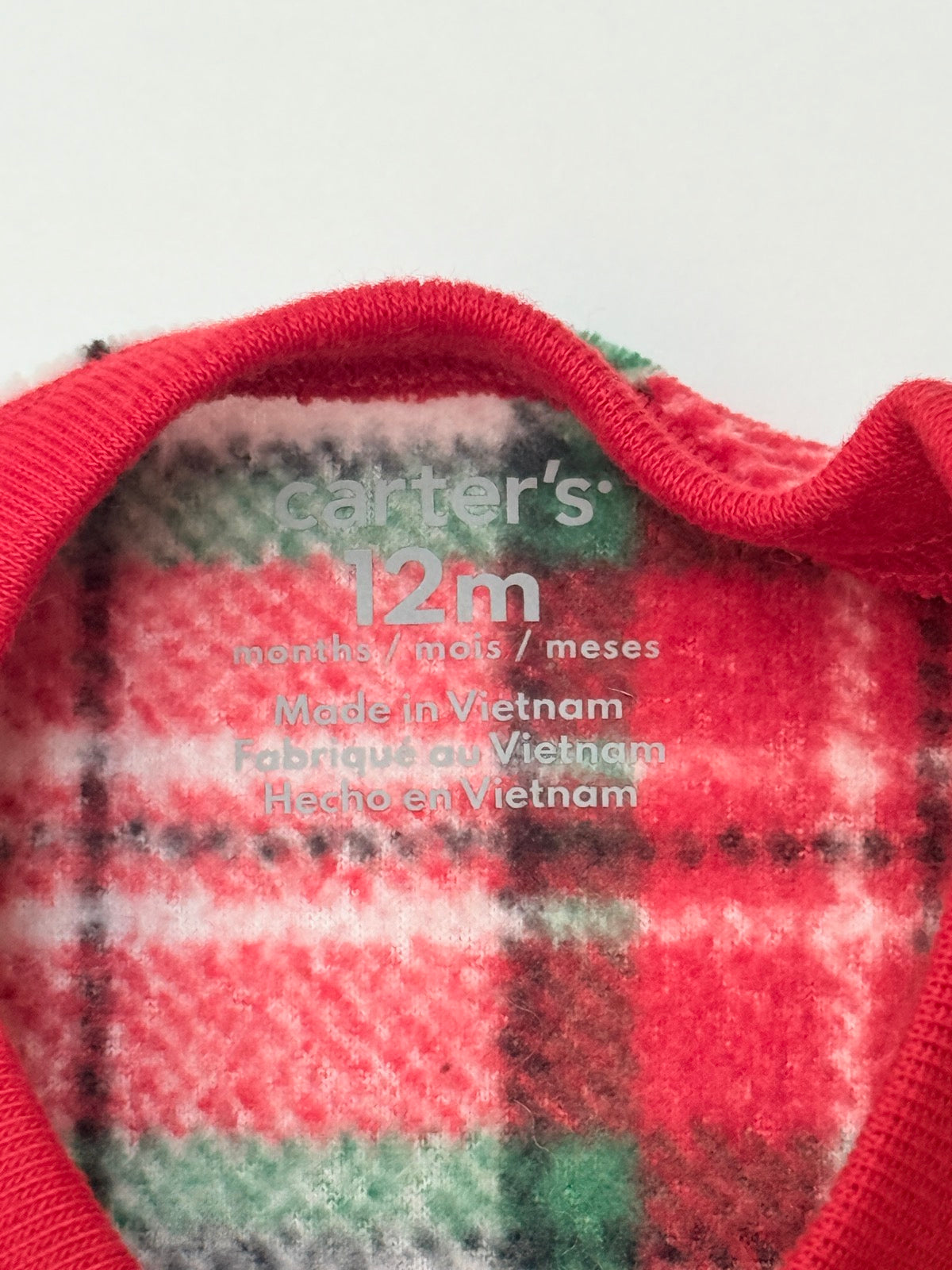 Carter's Plaid Fleece Footed Sleeper 12M