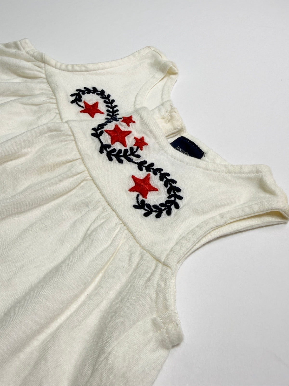 Baby Gap White Star Embroidered Dress 2T