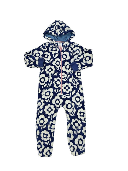 Mini Boden Floral Fleece Hooded Onesie 4-5Y