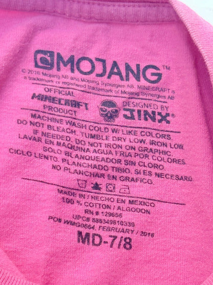 Mojang Minecraft Pink Graphic T-Shirt MD-7/8 7/8