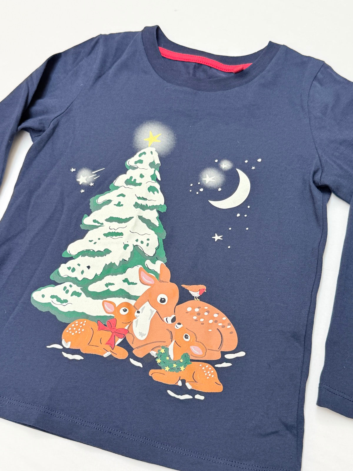 Mini Boden Deer Christmas T-Shirt 5-6Y