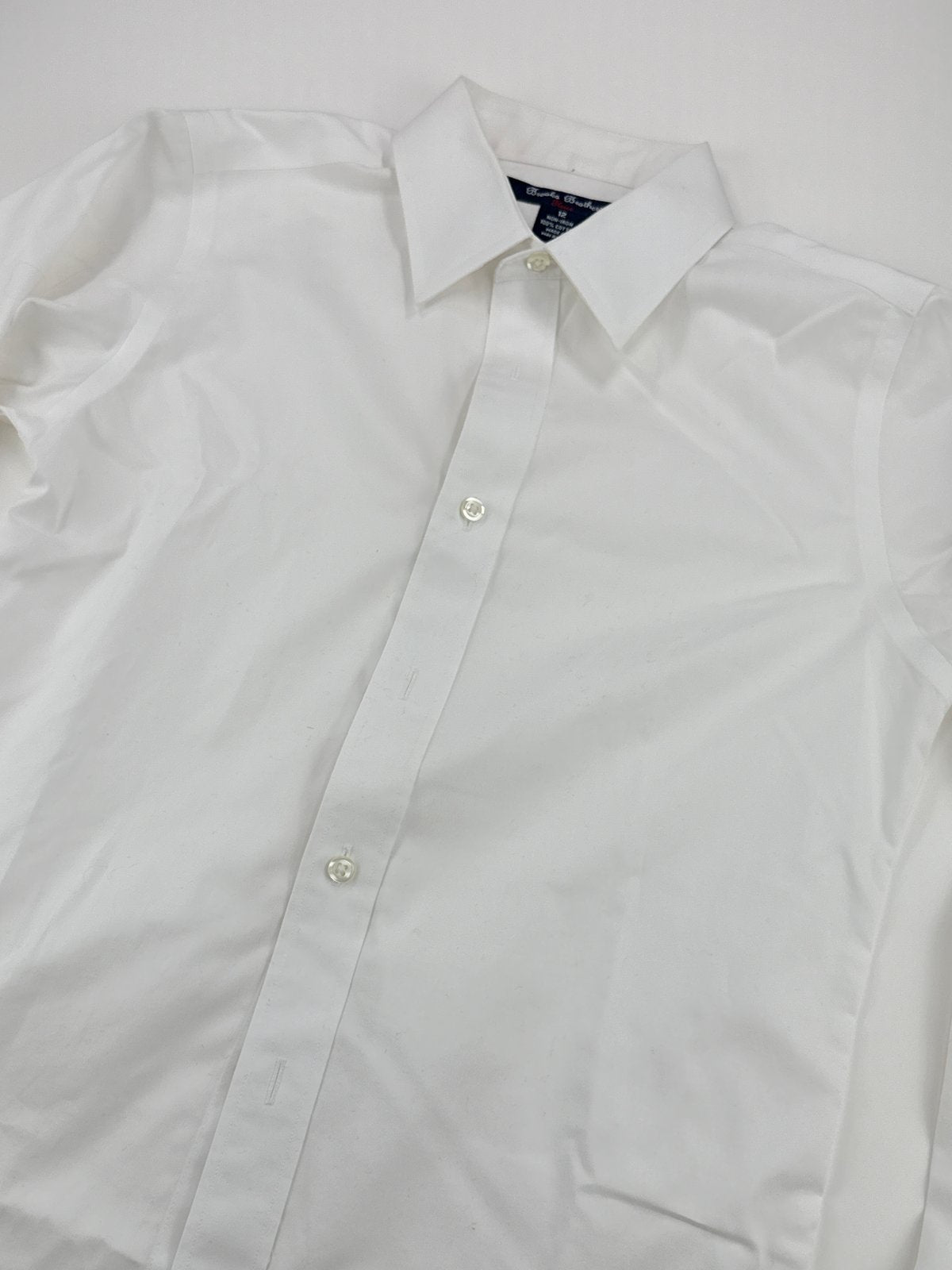Brooks Brothers Fleece White Non-Iron Dress Shirt Size 12
