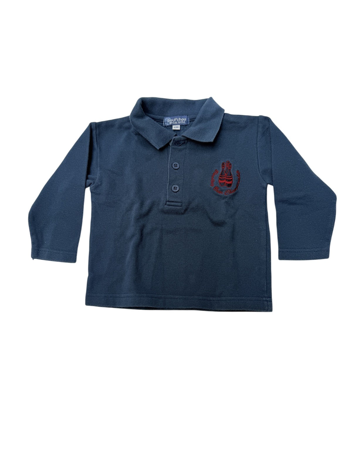 Bout'chou Navy Embroidered Polo 12M