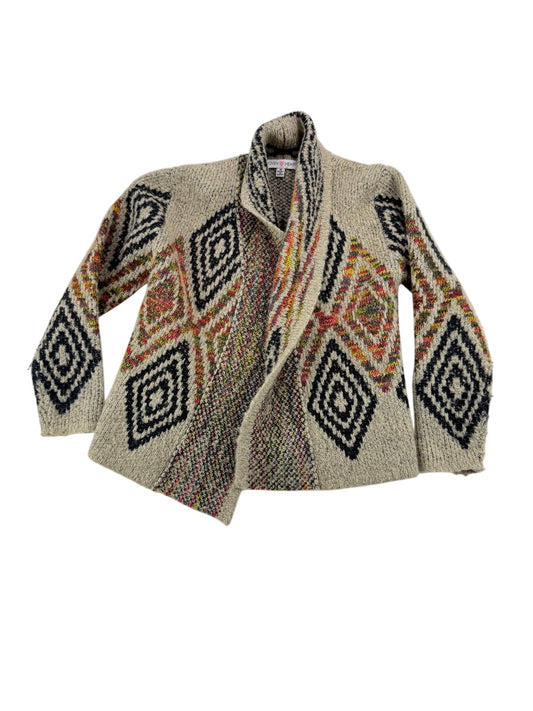 Woven Heart Aztec Knit Cardigan Size 4