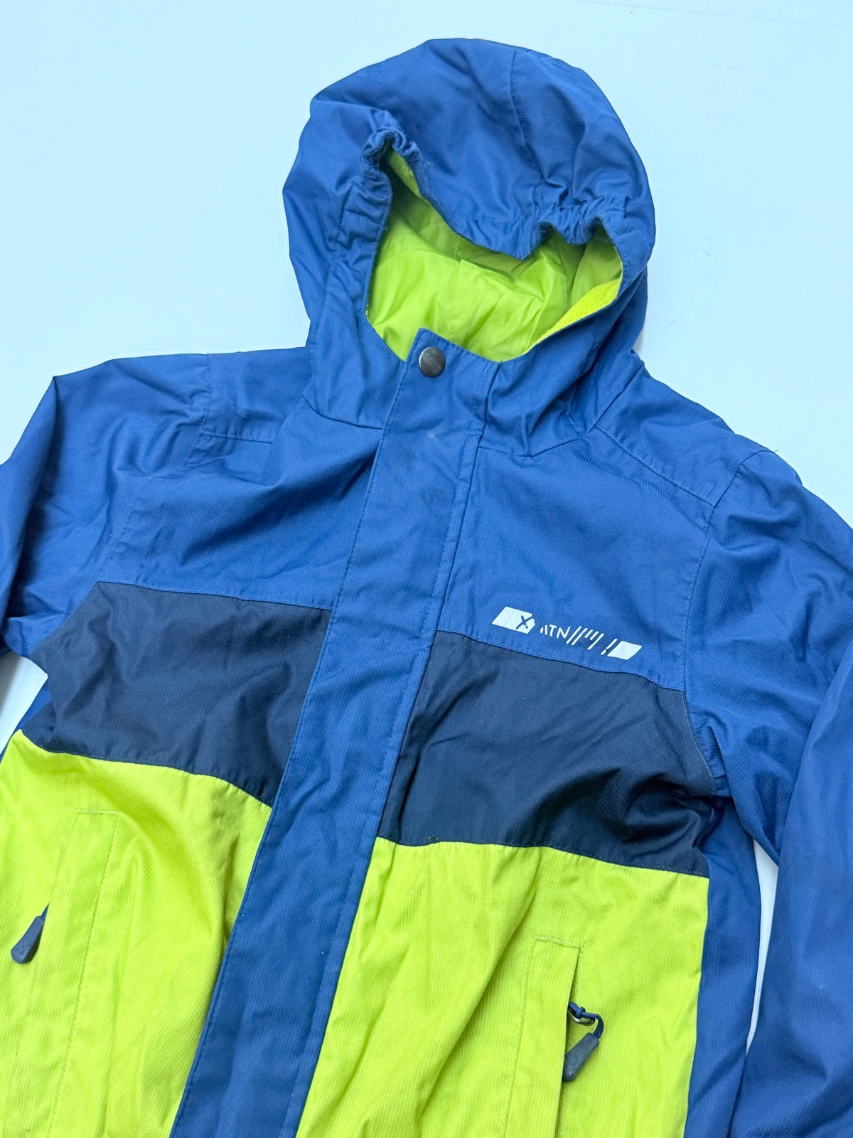 XMTN Blue Colorblock Rain Jacket 6/6X