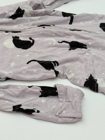 Bambi & Birdie Black Cat Zip Sleeper 3-6M