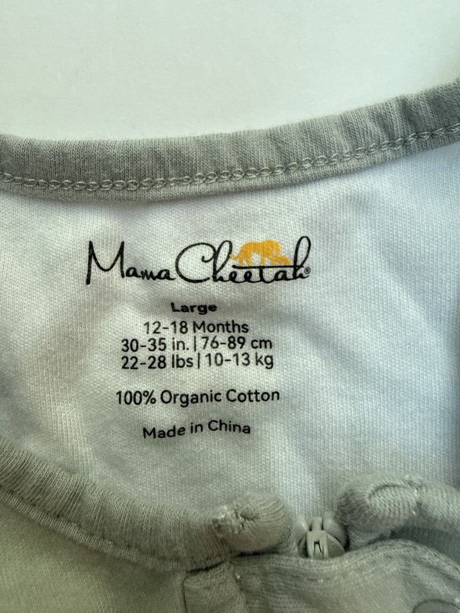 Mama Cheetah Gray Cloud Sleep Sack Large