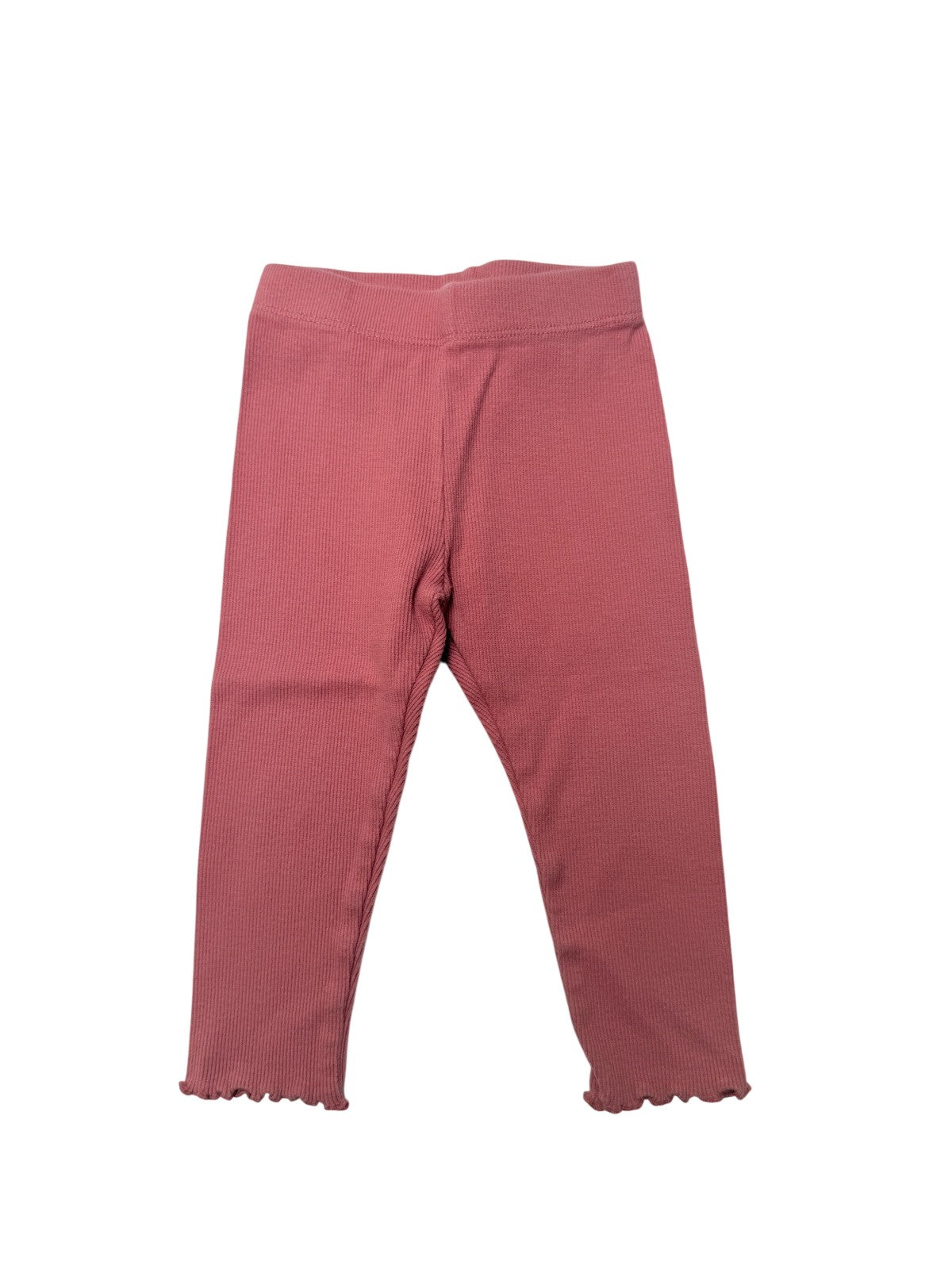 Ribbed Knit Leggings Lettuce Hem 12M
