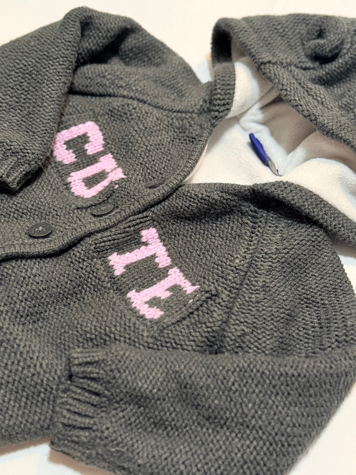 Gilet à capuche tricoté gris Lupilu 74 80