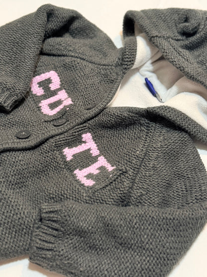 Gilet à capuche tricoté gris Lupilu 74 80