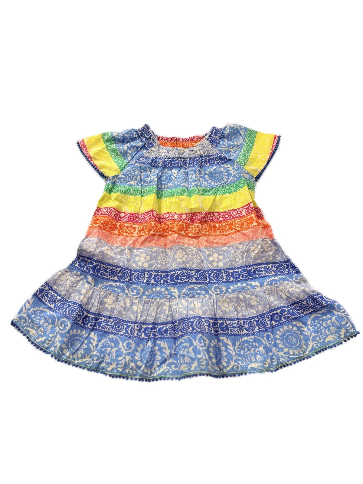 Mini Boden Rainbow Floral Dress Size 4-5Y