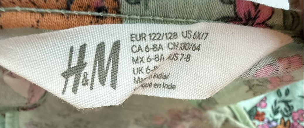 H&M Unicorn Floral Sleeveless Dress Size 6-8