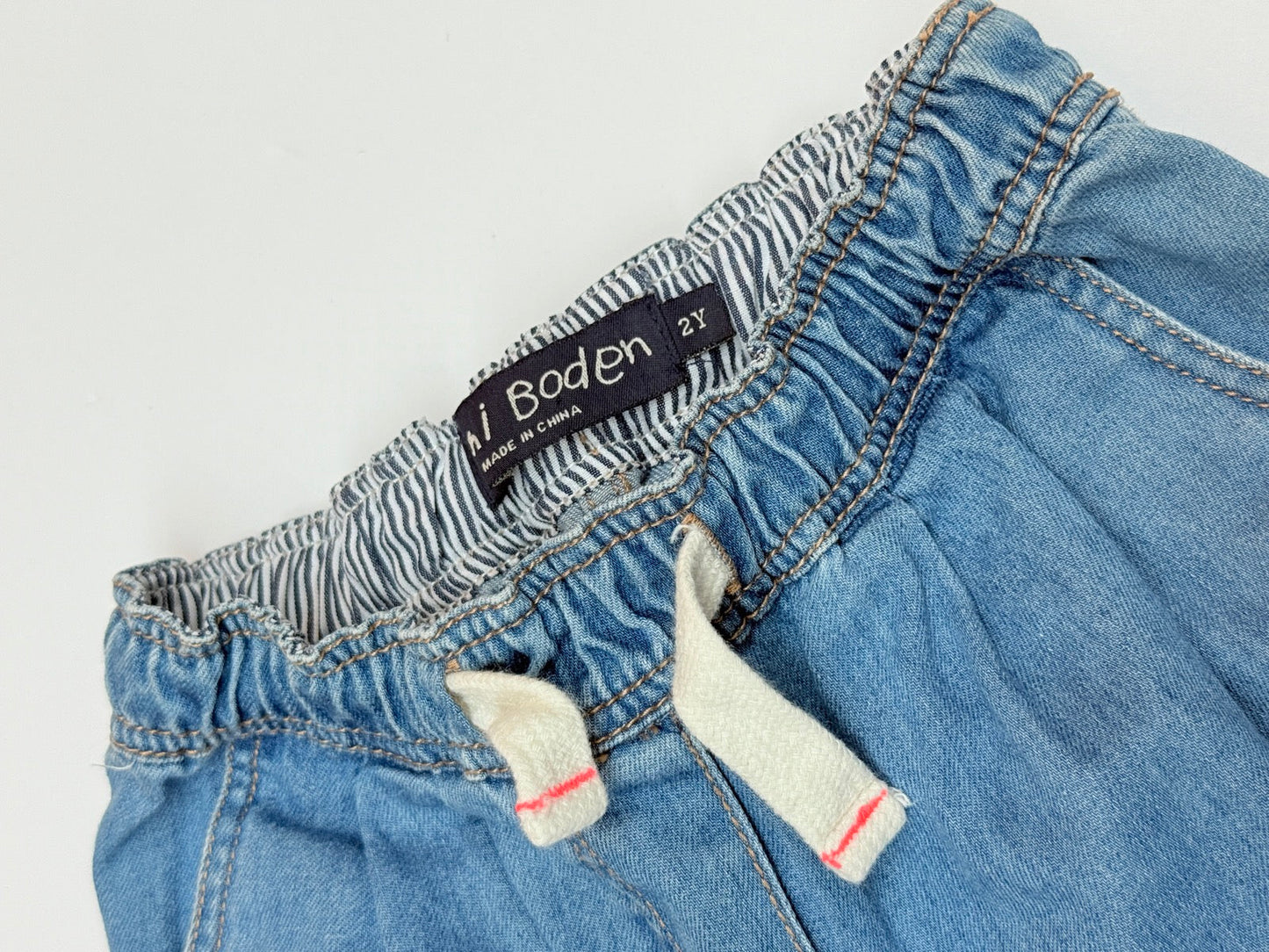 Mini Boden Light Wash Denim Jogger Jeans 2Y