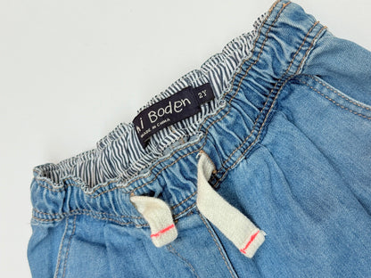 Mini Boden Light Wash Denim Jogger Jeans 2Y
