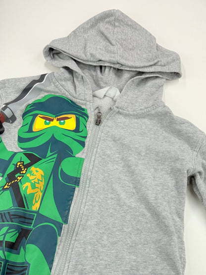 H&M Lego Ninjago Gray Zip Hoodie Size 6-8Y