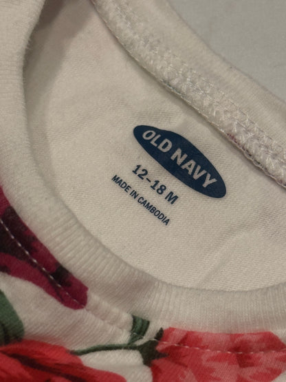 Old Navy Floral Ruffle Bodysuit 12-18M