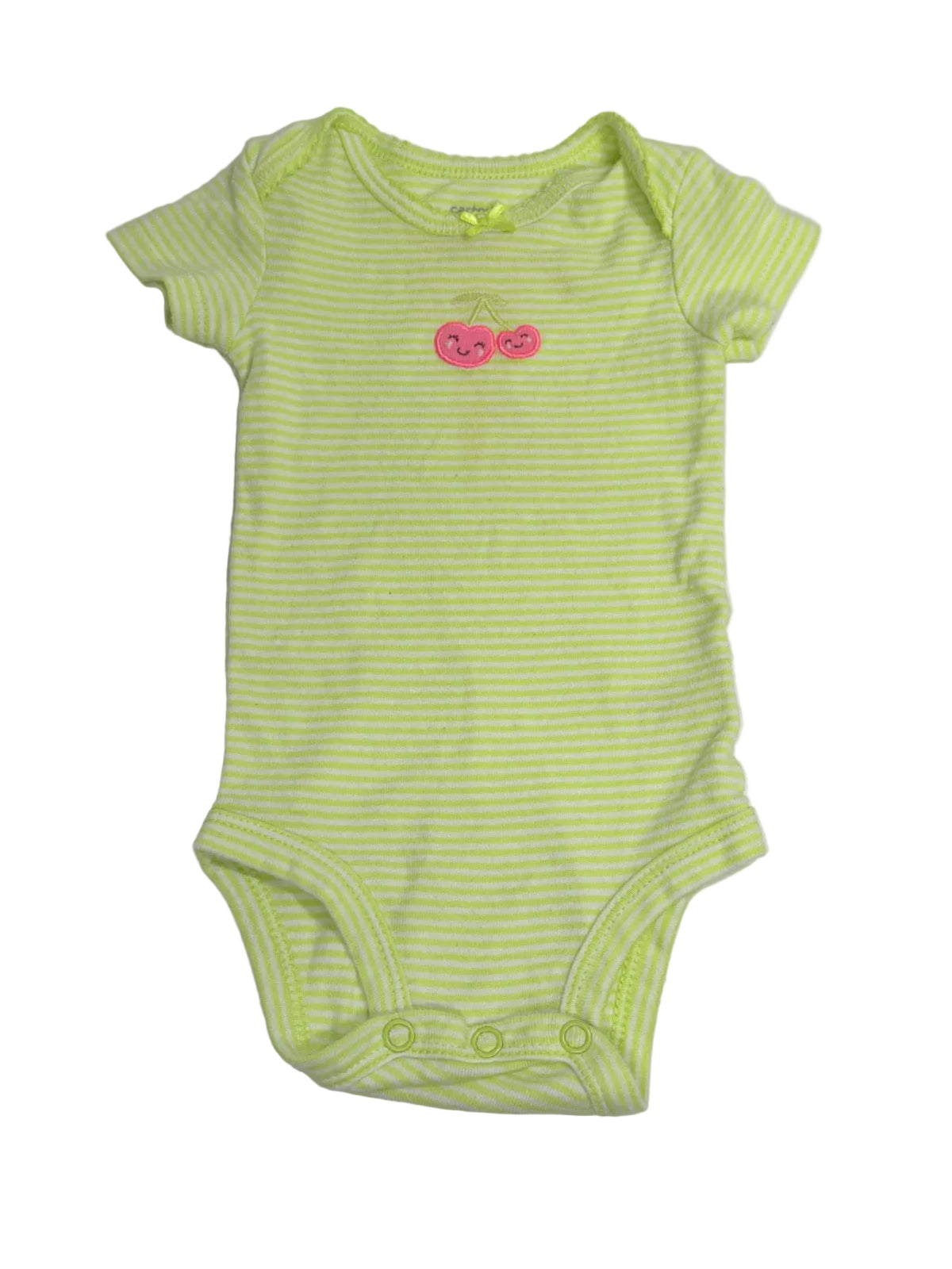 Carter's Green Striped Cherry Bodysuit 3m