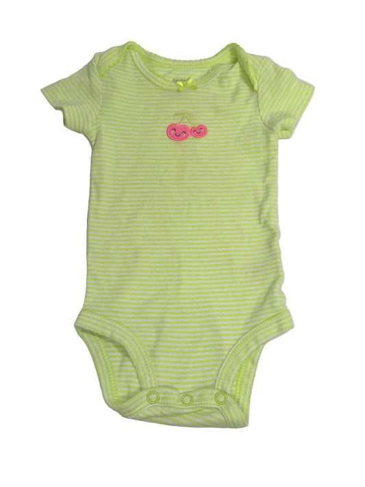 Carter's Green Striped Cherry Bodysuit 3m