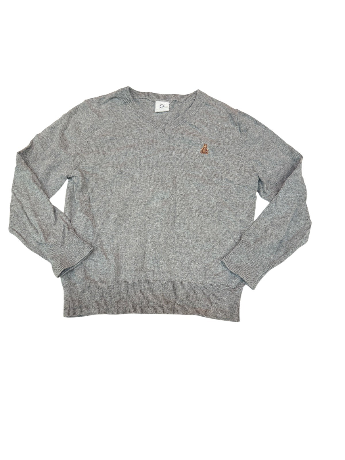 Baby Gap Gray Knit Cotton V-Neck Sweater Size 5
