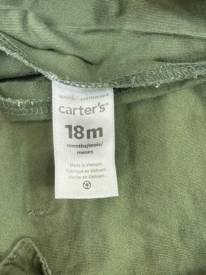 Carter's Green Leopard Shortall Overalls 18m