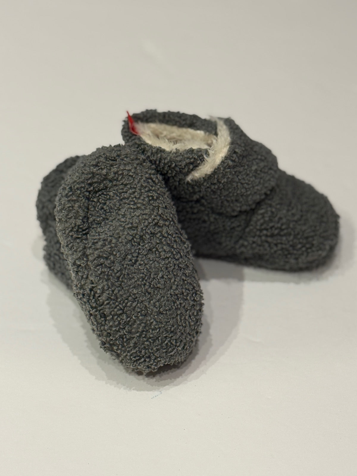 Myggpp Grey Sherpa Baby Booties
