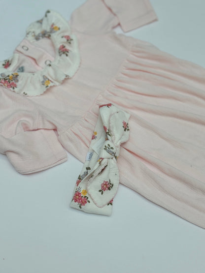 Mud Pie Pink Floral Gown Set 0-3m