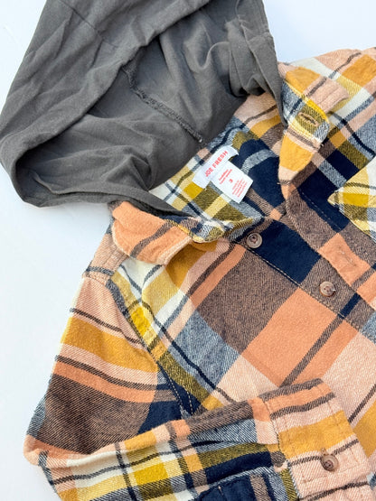 Joe Fresh Plaid Hooded Flannel Shirt Size 3