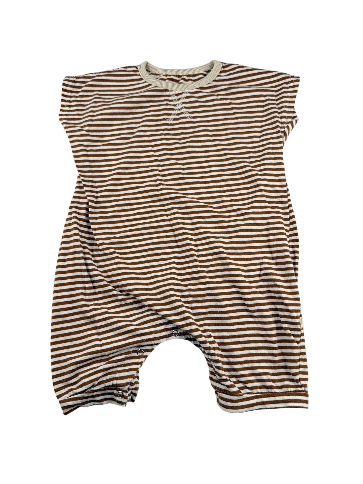 nozi Brown Striped Romper 2T