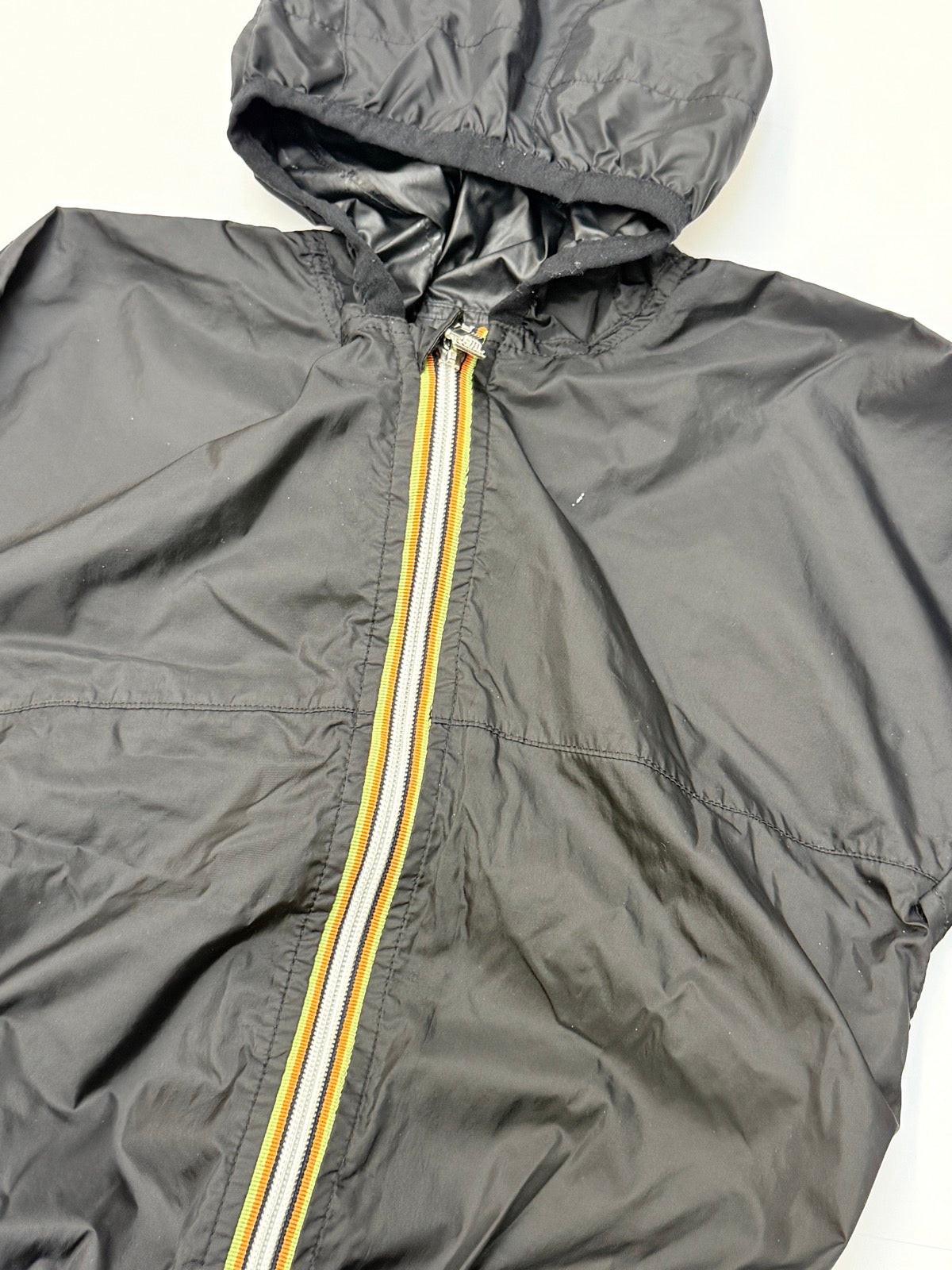 K-Way Black Hooded Windbreaker Jacket 4/5Y