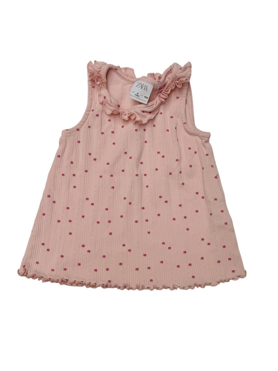Zara Floral Pink Tank Top 4T