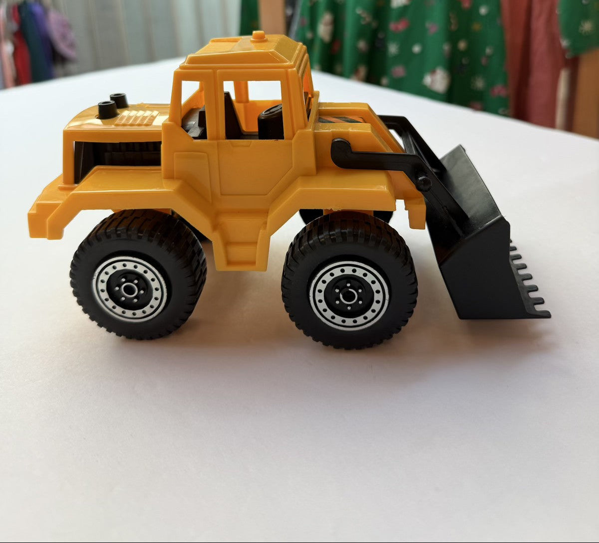 Yellow Plastic Toy Front Loader Bulldozer