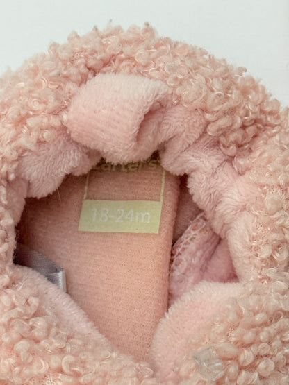 Carter's Pink Teddy Bear Booties 18-24M