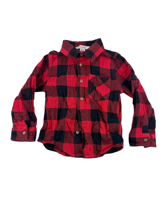 Joe Fresh Red Buffalo Plaid Flannel Shirt Size 2
