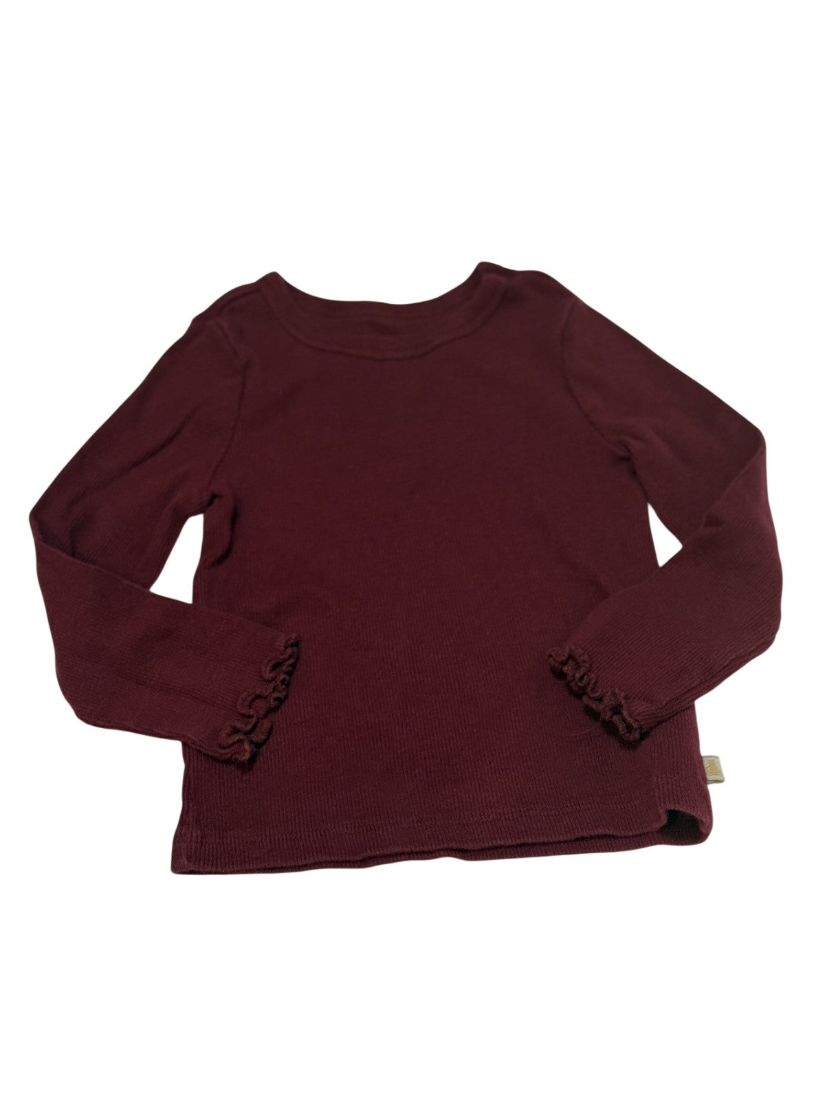 Baby Gap Burgundy Ruffle Cuff Top 2T