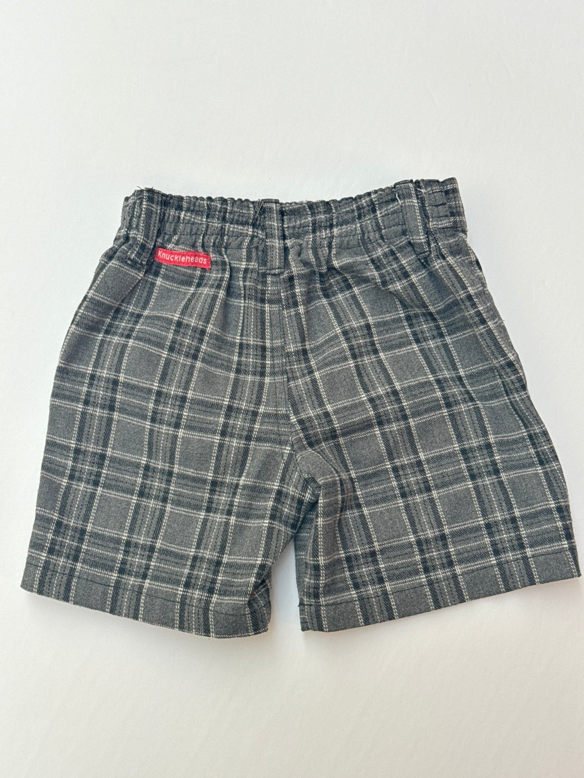 Knuckleheads Gray Plaid Shorts 9-12M