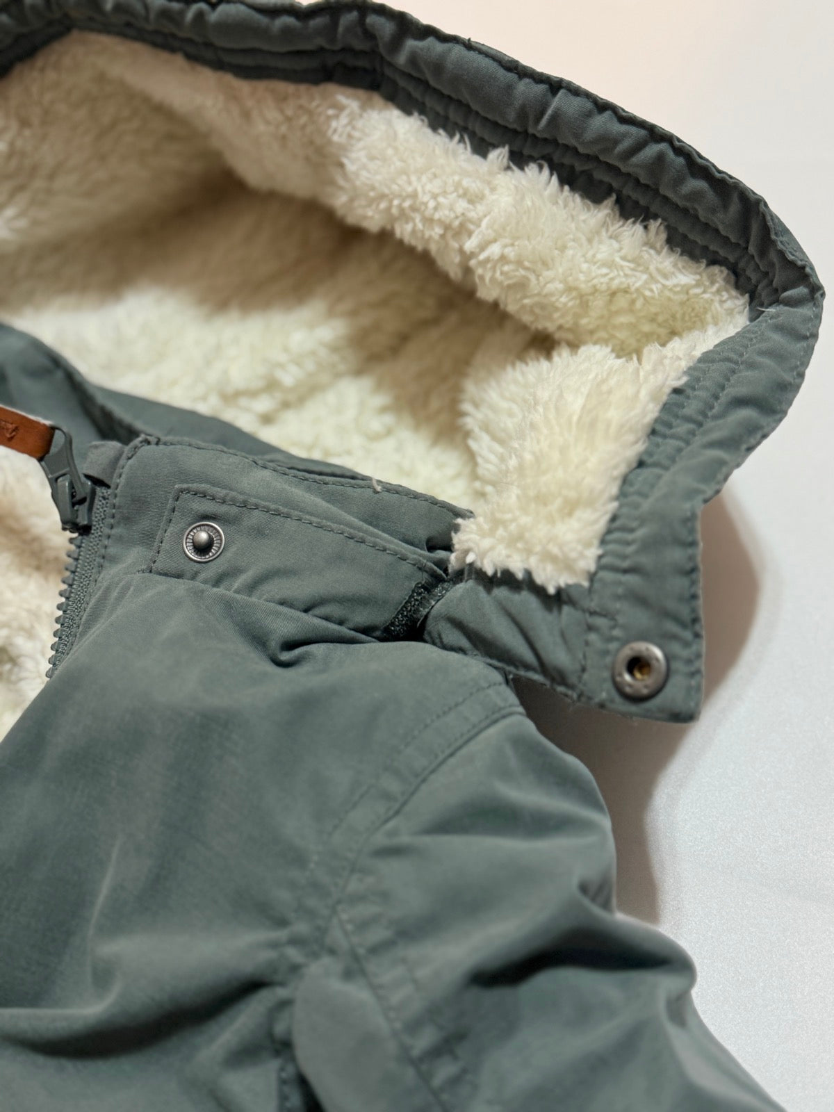 H&M Olive Green Sherpa-Lined Jacket 12M