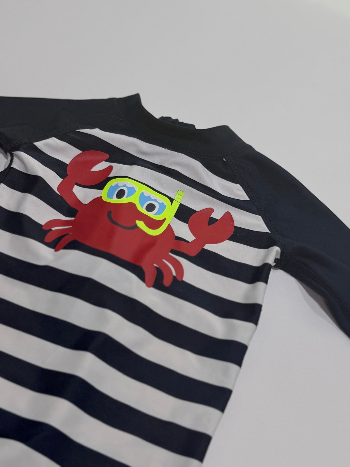 Koala Kids Navy Stripe Crab Swimsuit 0-3m