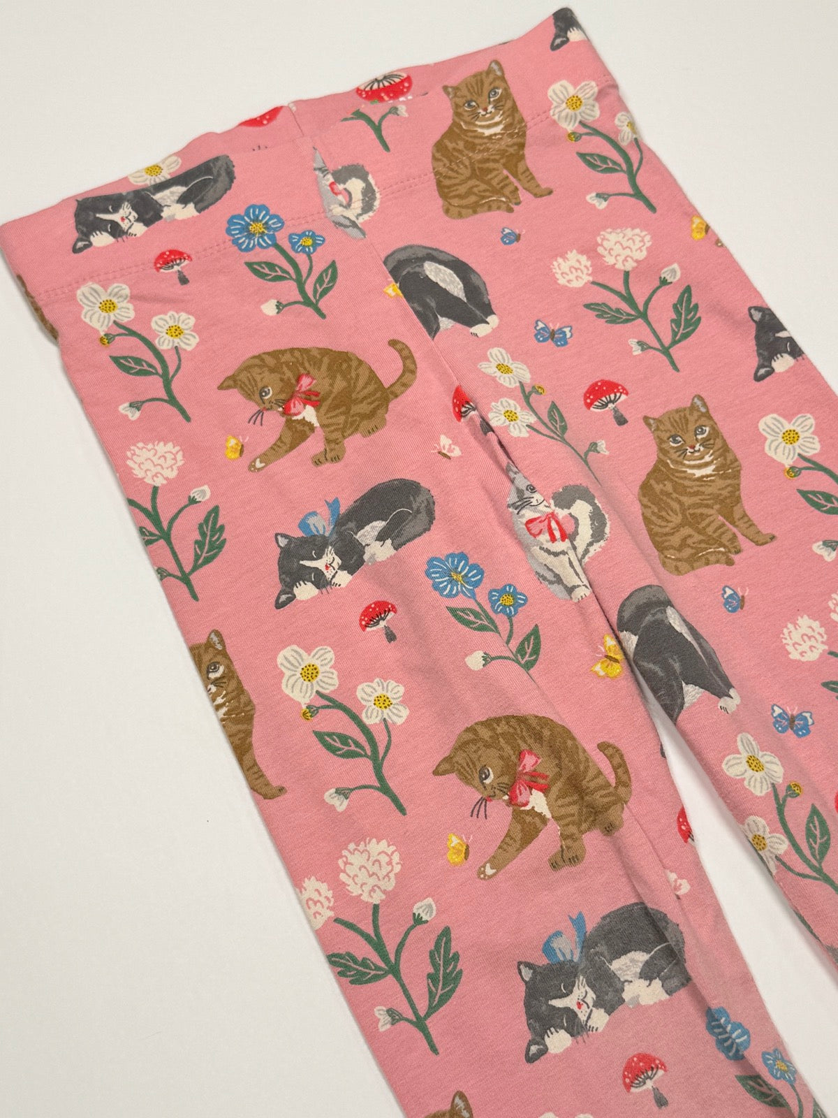 Boden Cat Print Pink Leggings 5-6Y